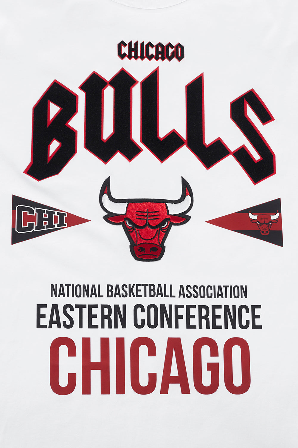 NBA CHICAGO BULLS CITY TOUR T-SHIRT EN JERSEY DE COTON À ÉPAULES TOMBANTES POUR HOMME (BLANC)
