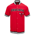 NBA CHICAGO BULLS CLASSIC MEN'S PRO SS DOUBLE KNIT JACKET  (RED/BLACK)