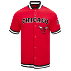 NBA CHICAGO BULLS CLASSIC MEN'S PRO SS DOUBLE KNIT JACKET  (RED/BLACK)