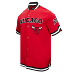 NBA CHICAGO BULLS CLASSIC MEN'S PRO SS DOUBLE KNIT JACKET  (RED/BLACK)