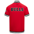 NBA CHICAGO BULLS CLASSIC MEN'S PRO SS DOUBLE KNIT JACKET  (RED/BLACK)
