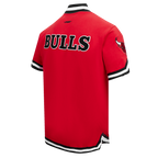 NBA CHICAGO BULLS CLASSIC MEN'S PRO SS DOUBLE KNIT JACKET  (RED/BLACK)