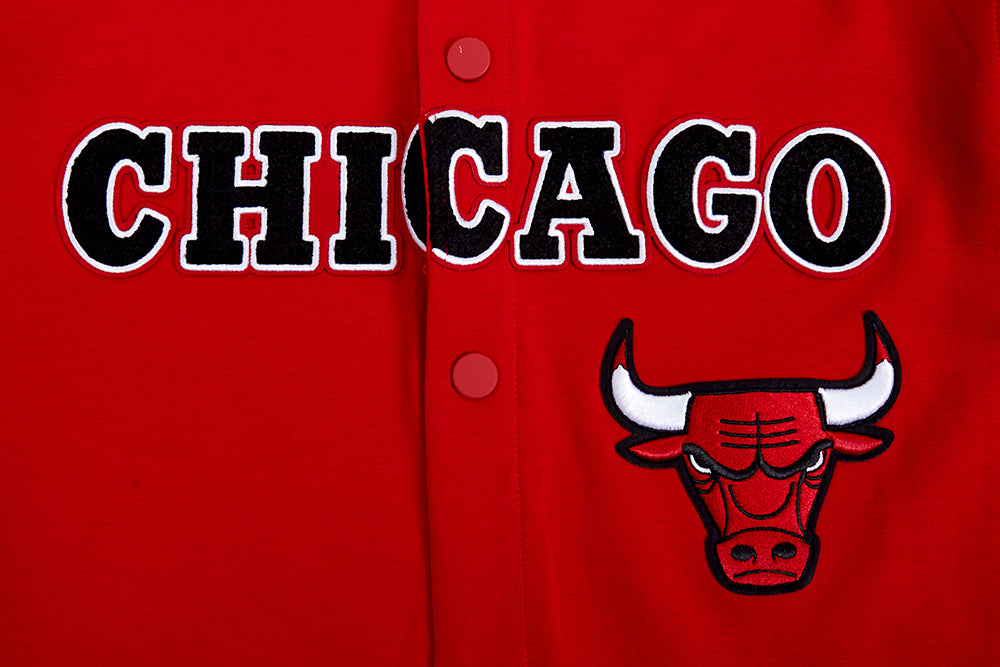 NBA CHICAGO BULLS CLASSIC MEN'S PRO SS DOUBLE KNIT JACKET  (RED/BLACK)