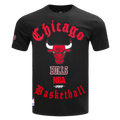 NBA CHICAGO BULLS OLD ENGLISH MEN'S TEE (BLACK)