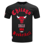 NBA CHICAGO BULLS OLD ENGLISH MEN'S TEE (BLACK)