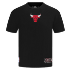 NBA CHICAGO BULLS WINGSPAN T-SHIRT EN JERSEY DE COTON À ÉPAULES TOMBANTES POUR HOMME (NOIR)