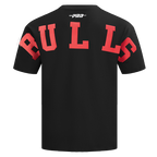 NBA CHICAGO BULLS WINGSPAN T-SHIRT EN JERSEY DE COTON À ÉPAULES TOMBANTES POUR HOMME (NOIR)