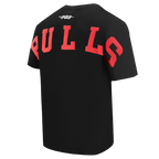 NBA CHICAGO BULLS WINGSPAN T-SHIRT EN JERSEY DE COTON À ÉPAULES TOMBANTES POUR HOMME (NOIR)