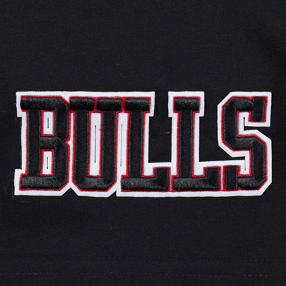 NBA CHICAGO BULLS WINGSPAN T-SHIRT EN JERSEY DE COTON À ÉPAULES TOMBANTES POUR HOMME (NOIR)