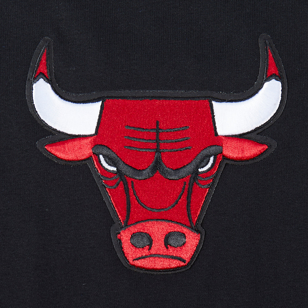 NBA CHICAGO BULLS WINGSPAN T-SHIRT EN JERSEY DE COTON À ÉPAULES TOMBANTES POUR HOMME (NOIR)