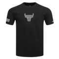 NBA CHICAGO BULLS REVERSE FRENCH TERRY T-SHIRT EN JERSEY DE COTON À ÉPAULES TOMBANTES POUR HOMME (NOIR)