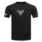 NBA CHICAGO BULLS REVERSE FRENCH TERRY T-SHIRT EN JERSEY DE COTON À ÉPAULES TOMBANTES POUR HOMME (NOIR)