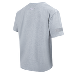 NBA CHICAGO BULLS REVERSE FRENCH TERRY T-SHIRT EN JERSEY DE COTON À ÉPAULES TOMBANTES POUR HOMME (GRIS CHINÉ FONCÉ)