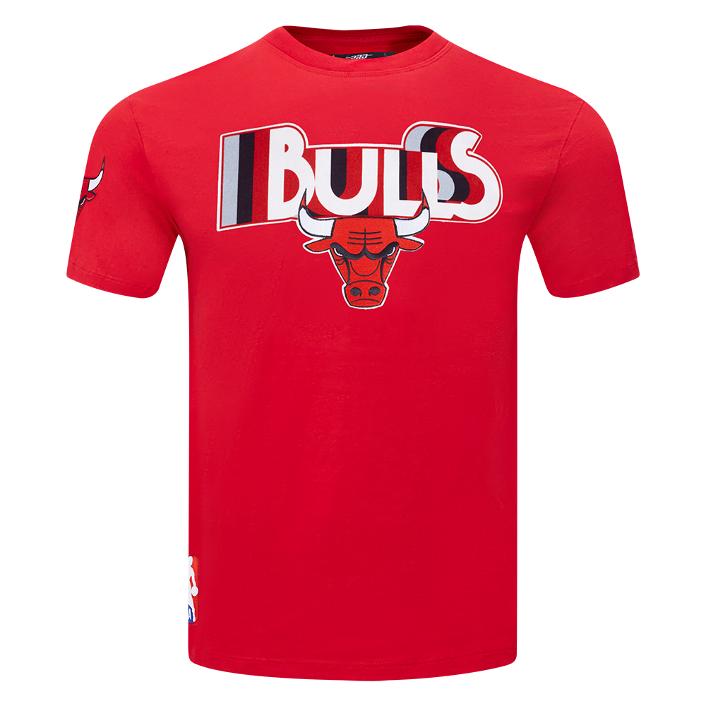 NBA CHICAGO BULLS RETRO ELEVATION T-SHIRT EN JERSEY SIMPLE POUR HOMME (ROUGE)