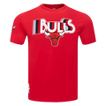 NBA CHICAGO BULLS RETRO ELEVATION T-SHIRT EN JERSEY SIMPLE POUR HOMME (ROUGE)