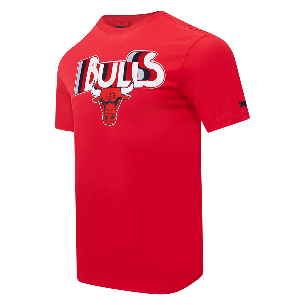 NBA CHICAGO BULLS RETRO ELEVATION T-SHIRT EN JERSEY SIMPLE POUR HOMME (ROUGE)