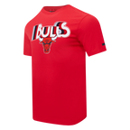 NBA CHICAGO BULLS RETRO ELEVATION T-SHIRT EN JERSEY SIMPLE POUR HOMME (ROUGE)