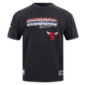 NBA CHICAGO BULLS CHROME MEN'S COTTON JERSEY DROP SHOULDER TEE (WASHED BLACK)