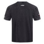 NBA CHICAGO BULLS CHROME MEN'S COTTON JERSEY DROP SHOULDER TEE (WASHED BLACK)