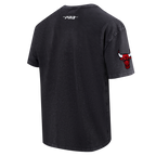 NBA CHICAGO BULLS CHROME MEN'S COTTON JERSEY DROP SHOULDER TEE (WASHED BLACK)