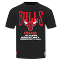 NBA CHICAGO BULLS CITY TOUR 2.0 T-SHIRT EN JERSEY DE COTON À ÉPAULES TOMBANTES POUR HOMME (NOIR)
