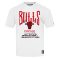 NBA CHICAGO BULLS CITY TOUR 2.0 T-SHIRT EN JERSEY DE COTON À ÉPAULES TOMBANTES POUR HOMME (BLANC)