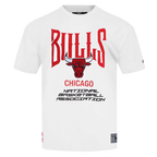 NBA CHICAGO BULLS CITY TOUR 2.0 T-SHIRT EN JERSEY DE COTON À ÉPAULES TOMBANTES POUR HOMME (BLANC)