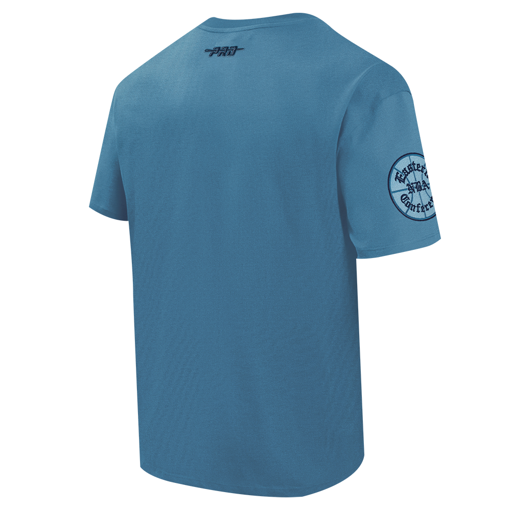 NBA CHICAGO BULLS COUNTRY CLUB T-SHIRT EN JERSEY DE COTON À ÉPAULES TOMBANTES POUR HOMME (BLEU ACIER)
