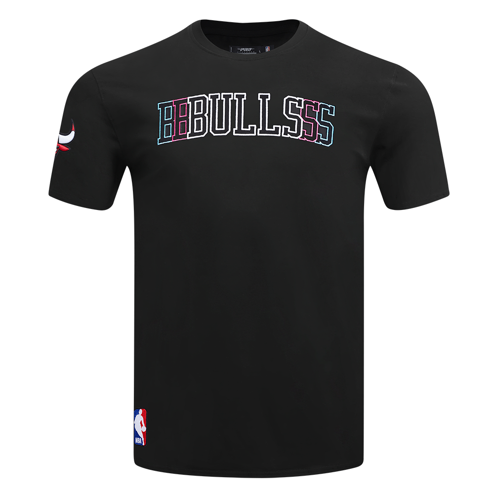 NBA CHICAGO BULLS ECHO LOGO T-SHIRT EN JERSEY SIMPLE POUR HOMME (NOIR)