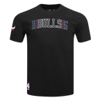 NBA CHICAGO BULLS ECHO LOGO T-SHIRT EN JERSEY SIMPLE POUR HOMME (NOIR)