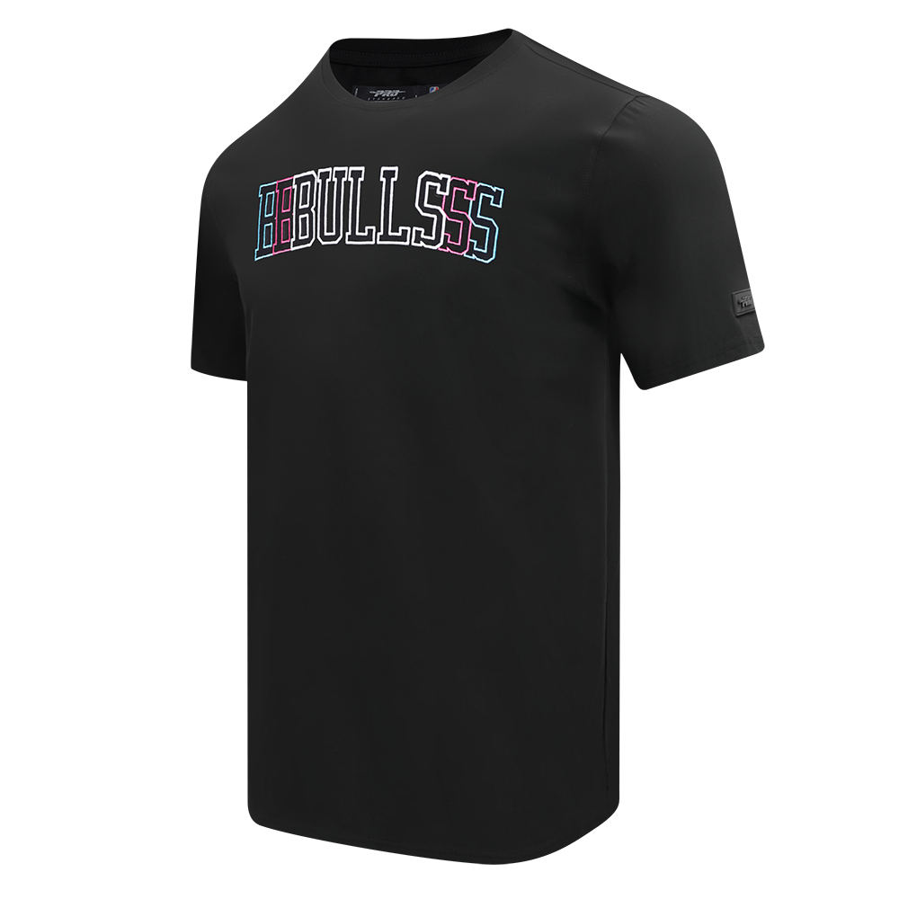 NBA CHICAGO BULLS ECHO LOGO T-SHIRT EN JERSEY SIMPLE POUR HOMME (NOIR)
