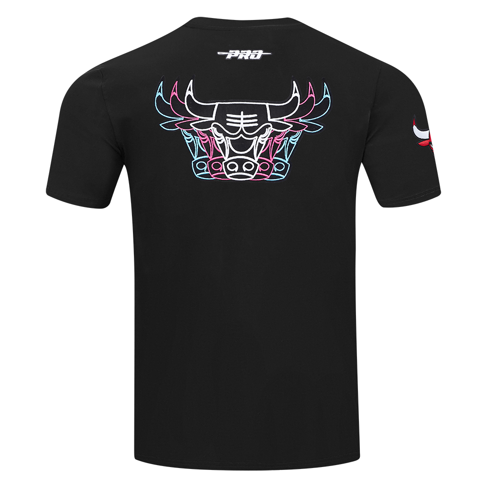 NBA CHICAGO BULLS ECHO LOGO T-SHIRT EN JERSEY SIMPLE POUR HOMME (NOIR)
