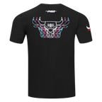 NBA CHICAGO BULLS ECHO LOGO T-SHIRT EN JERSEY SIMPLE POUR HOMME (NOIR)