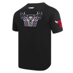 NBA CHICAGO BULLS ECHO LOGO T-SHIRT EN JERSEY SIMPLE POUR HOMME (NOIR)