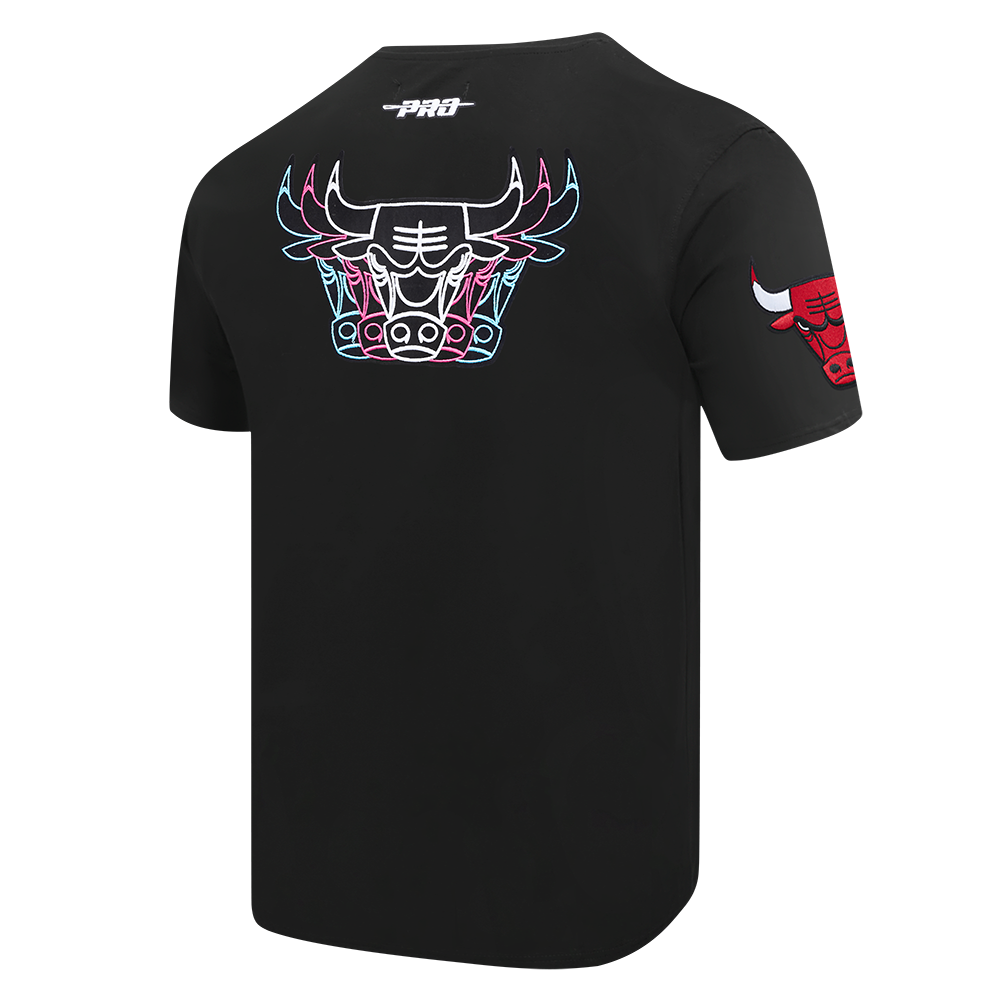 NBA CHICAGO BULLS ECHO LOGO T-SHIRT EN JERSEY SIMPLE POUR HOMME (NOIR)