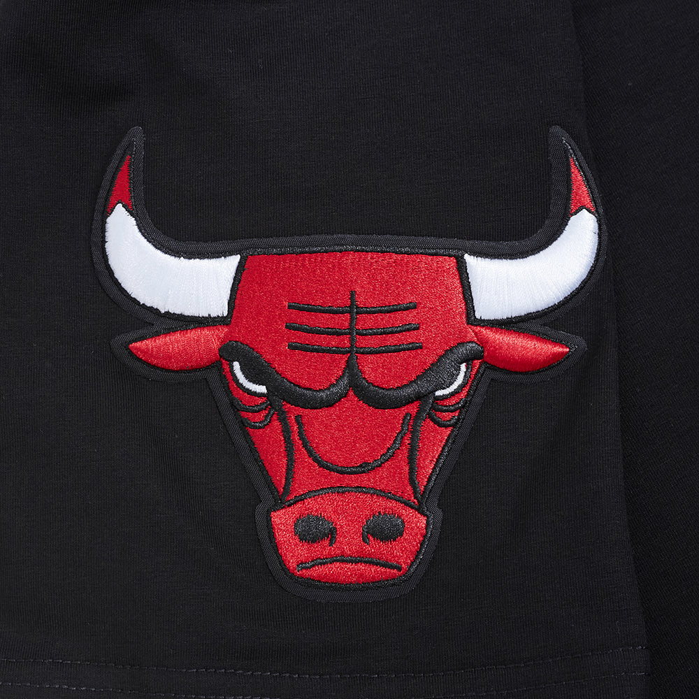 NBA CHICAGO BULLS ECHO LOGO T-SHIRT EN JERSEY SIMPLE POUR HOMME (NOIR)