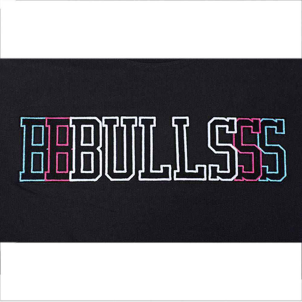 NBA CHICAGO BULLS ECHO LOGO T-SHIRT EN JERSEY SIMPLE POUR HOMME (NOIR)