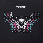NBA CHICAGO BULLS ECHO LOGO T-SHIRT EN JERSEY SIMPLE POUR HOMME (NOIR)