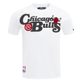 NBA CHICAGO BULLS SOUVENIR T-SHIRT EN JERSEY SIMPLE POUR HOMME (BLANC)