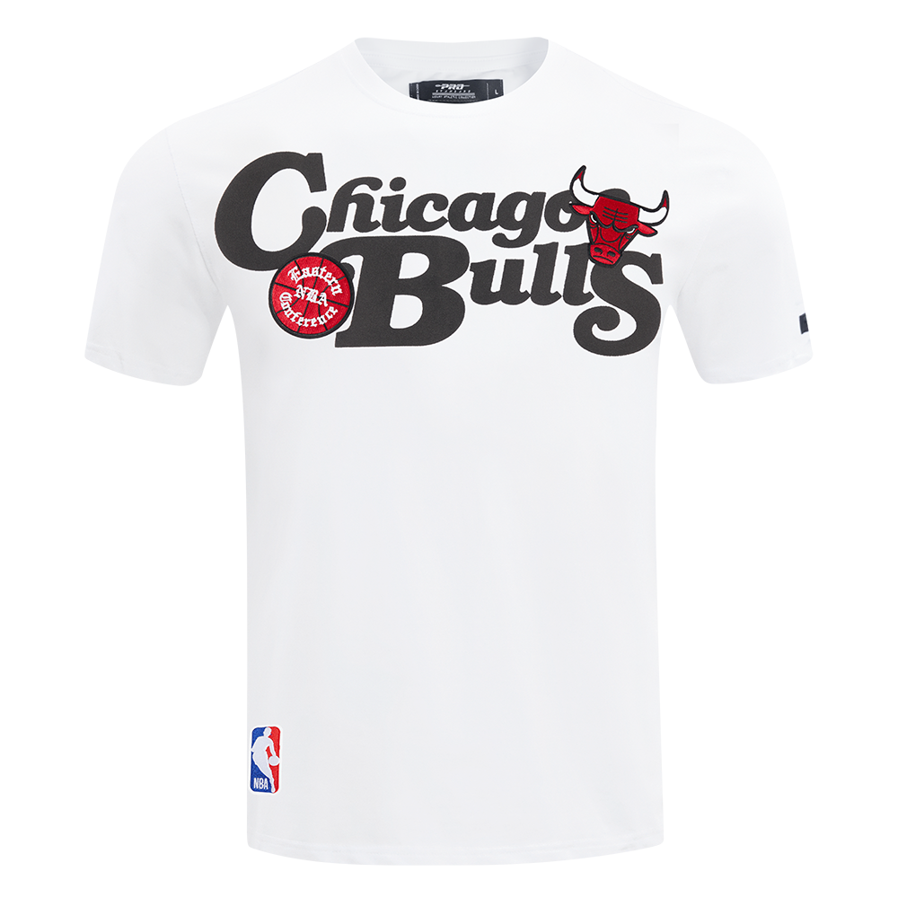 NBA CHICAGO BULLS SOUVENIR T-SHIRT EN JERSEY SIMPLE POUR HOMME (BLANC)