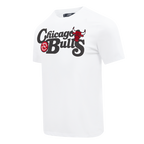 NBA CHICAGO BULLS SOUVENIR T-SHIRT EN JERSEY SIMPLE POUR HOMME (BLANC)
