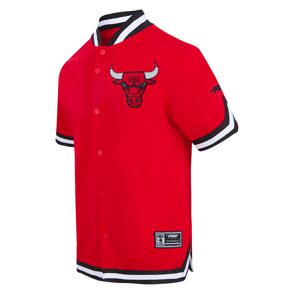 NBA CHICAGO BULLS SOUVENIR MEN'S PRO SS DOUBLE KNIT JACKET  (RED/BLACK)