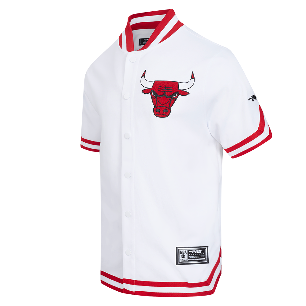 NBA CHICAGO BULLS SOUVENIR MEN'S PRO SS DOUBLE KNIT JACKET  (WHITE/RED)