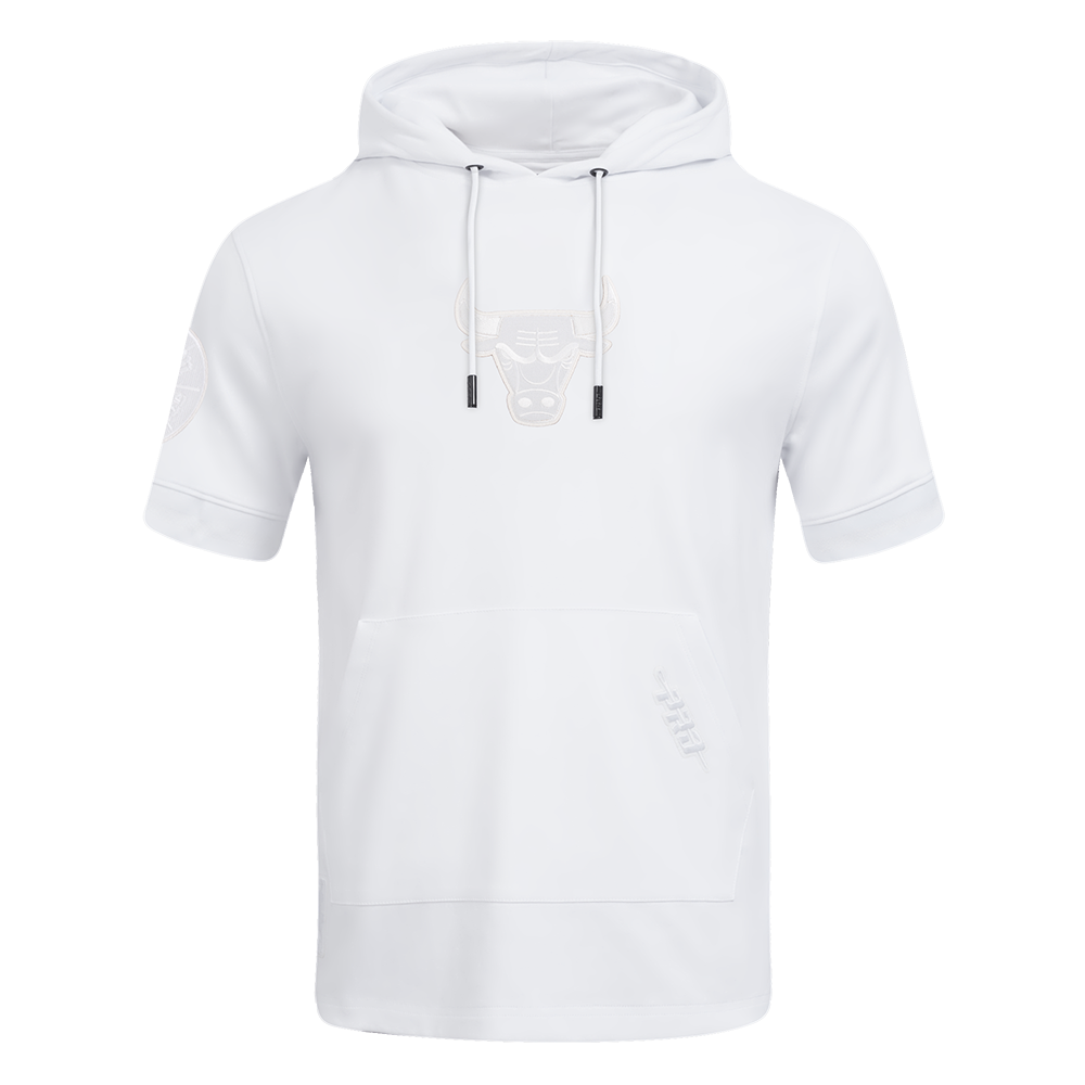 NBA CHICAGO BULLS WHITE OUT CHANDAIL À CAPUCHON À MANCHES COURTES POUR HOMME (BLANC)
