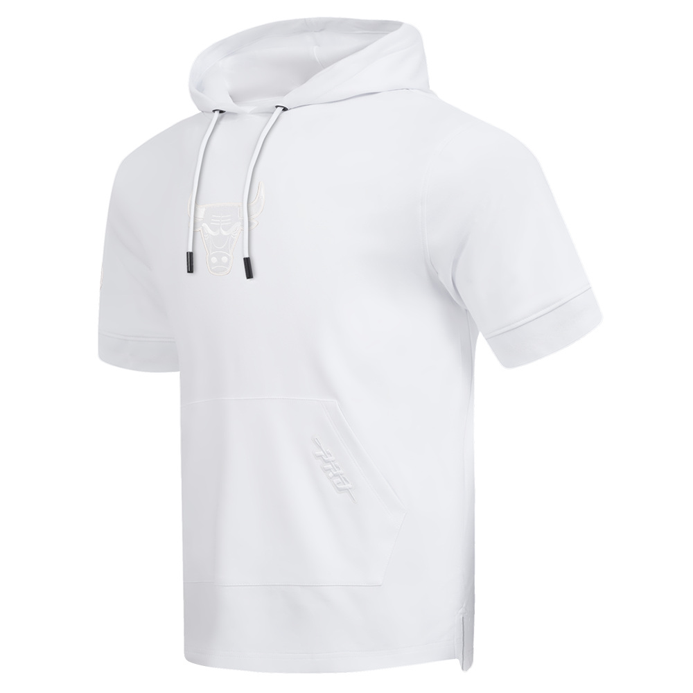 NBA CHICAGO BULLS WHITE OUT CHANDAIL À CAPUCHON À MANCHES COURTES POUR HOMME (BLANC)