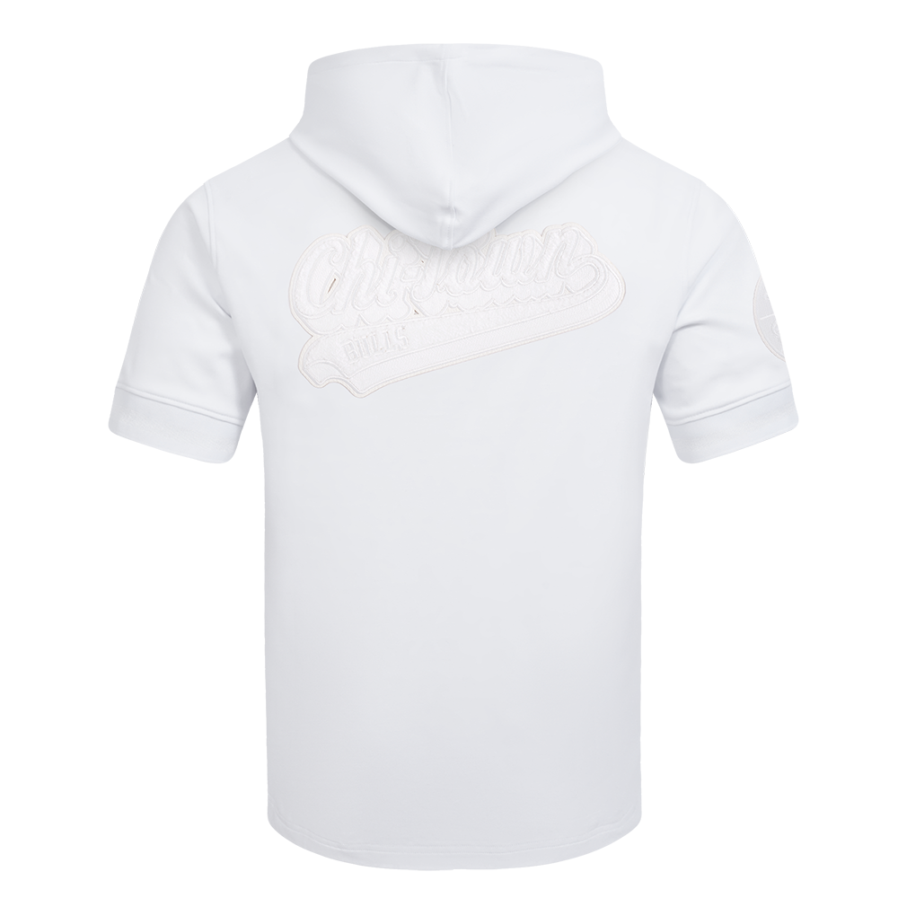 NBA CHICAGO BULLS WHITE OUT CHANDAIL À CAPUCHON À MANCHES COURTES POUR HOMME (BLANC)