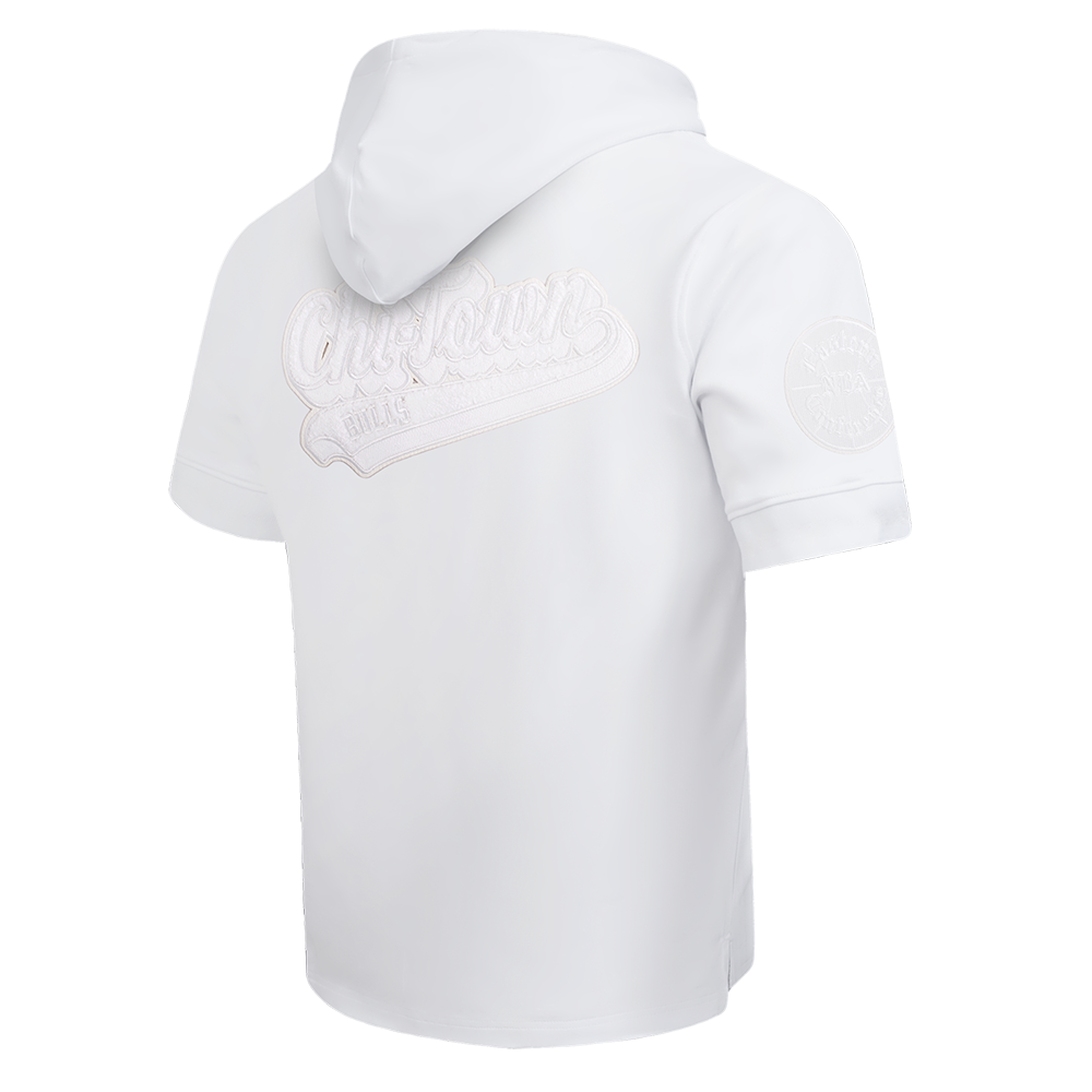 NBA CHICAGO BULLS WHITE OUT CHANDAIL À CAPUCHON À MANCHES COURTES POUR HOMME (BLANC)