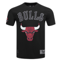 NBA CHICAGO BULLS REBEL ATHLETICS STACKED LOGO MEN'S SJ TEE (BLACK)