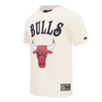 NBA CHICAGO BULLS REBEL ATHLETICS T-SHIRT EN JERSEY SIMPLE À LOGO EMPILÉ POUR HOMME (COQUILLE D'ŒUF)