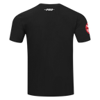 NBA CHICAGO BULLS TEAM BADGE T-SHIRT EN JERSEY SIMPLE POUR FEMME POUR HOMME (NOIR)